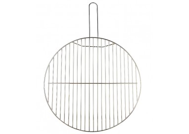 Parrilla circular de acero reforzado para barbacoa rústica con mango alargado, marca Garcima.