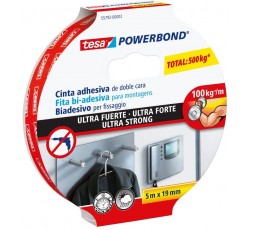 Cinta adhesiva doble cara tesa Powerbond Ultrafuerte (5m x 19mm)