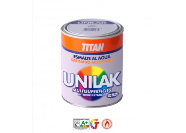 Titan M3528 - Esmalte al agua unilak satinado negro 350 ml