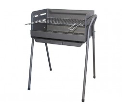 Barbacoa negra Imex El Zorro 71762 con parrilla metálica y soporte de cuatro patas.