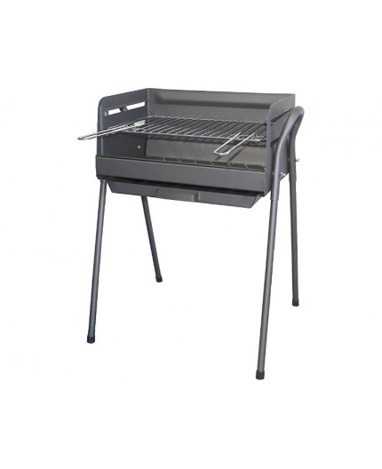 Barbacoa negra Imex El Zorro 71762 con parrilla metálica y soporte de cuatro patas.