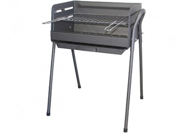 Barbacoa negra Imex El Zorro 71762 con parrilla metálica y soporte de cuatro patas.
