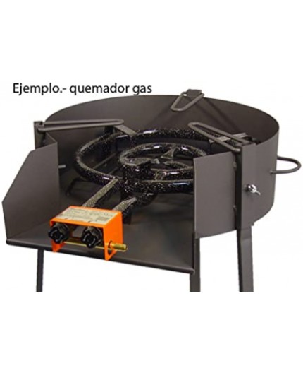 Ejemplo de instalación de un quemador de gas para paella en el interior de la barbacoa Imex El Zorro