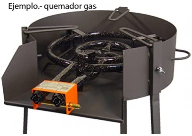 Ejemplo de instalación de un quemador de gas para paella en el interior de la barbacoa Imex El Zorro