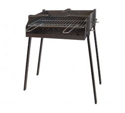 IMEX EL ZORRO 71584 Barbacoa Cuadrada con Soporte para Paella, 50 x 40 x 75 cm, Negro,