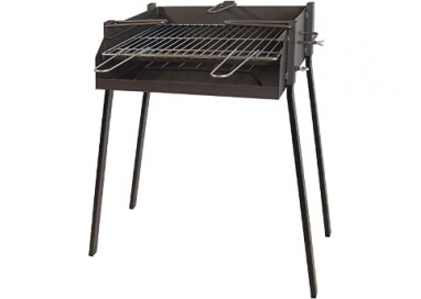 IMEX EL ZORRO 71584 Barbacoa Cuadrada con Soporte para Paella, 50 x 40 x 75 cm, Negro,
