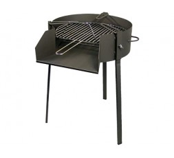 Barbacoa redonda de hierro Imex El Zorro con soporte para paella, medidas 70 cm de diámetro y 75 cm de altura