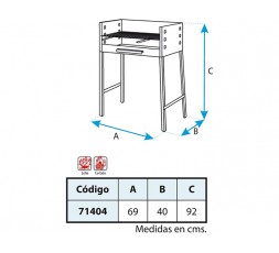 Imex El Zorro 71404 - Barbacoa con parrilla, hierro, 93 x 68 x 40 cm, color negro 2