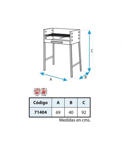 Imex El Zorro 71404 - Barbacoa con parrilla, hierro, 93 x 68 x 40 cm, color negro