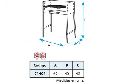 Imex El Zorro 71404 - Barbacoa con parrilla, hierro, 93 x 68 x 40 cm, color negro