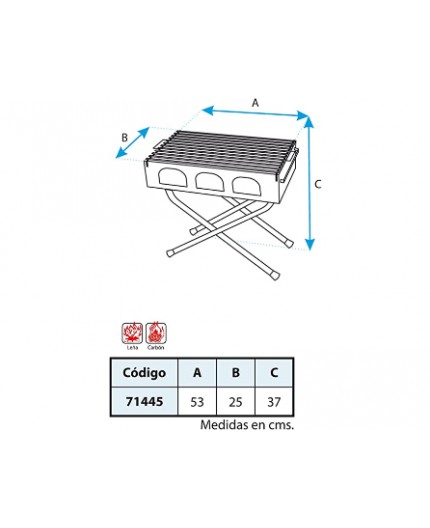 Barbacoa Plegable Imex El Zorro 71445 | Leña y Carbón
