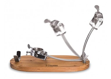 3 CLAVELES - SOPORTE JAMONERO PLEGABLE Y GIRATORIO 2 POSICIONES - MADERA Y ACERO INOXIDABLE