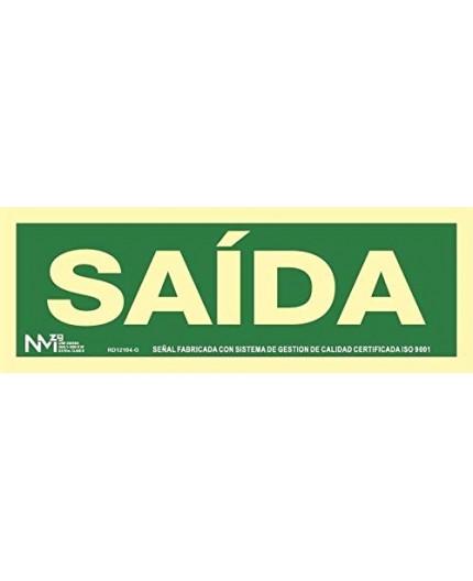 Señal Luminiscente Saída PVC Normaluz | Emergencia Galicia