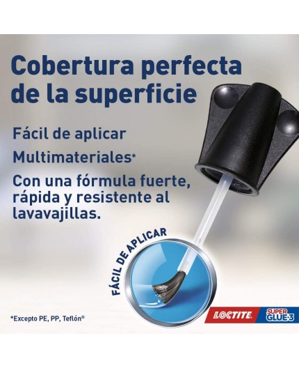 LOCTITE Super Glue Transparente 5 g - Pincel Aplicador Preciso