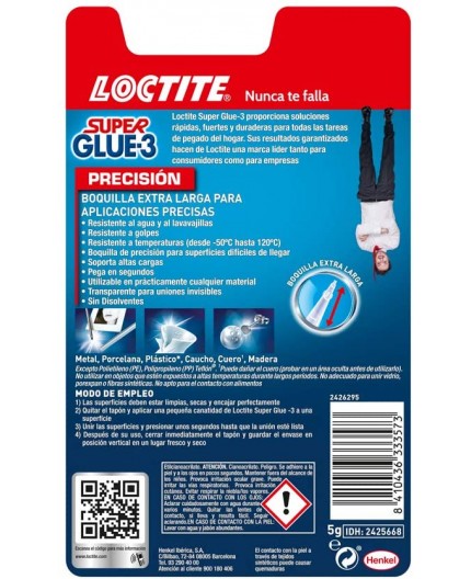 LOCTITE Super Glue Transparente 5 g - Precisión y Secado Rápido