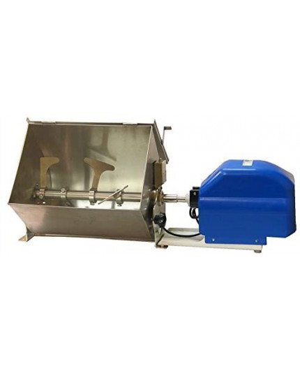 Mezcladora de carne eléctrica Garhe 00910 con motor azul de 1,75 HP y cubeta de acero inoxidable