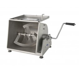 Mezcladora amasadora manual Garhe de 20 litros en acero inoxidable con manivela y cubeta abatible 2