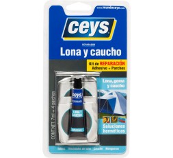 Kit Reparación Lona, Goma y Caucho Ceys | Adhesivo + Parches