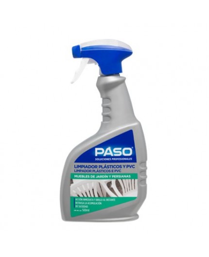 Botella de 500ml de Paso Limpiador de Plásticos y PVC con gatillo aplicador.