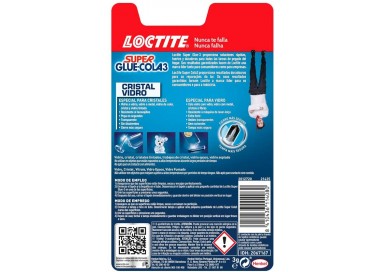LOCTITE Super Glue Cristal y Vidrio 3 g - Adhesivo Transparente