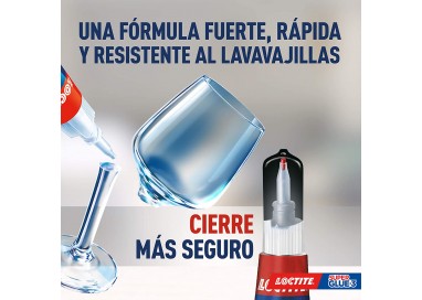 LOCTITE Super Glue Cristal y Vidrio 3 g - Adhesivo Transparente