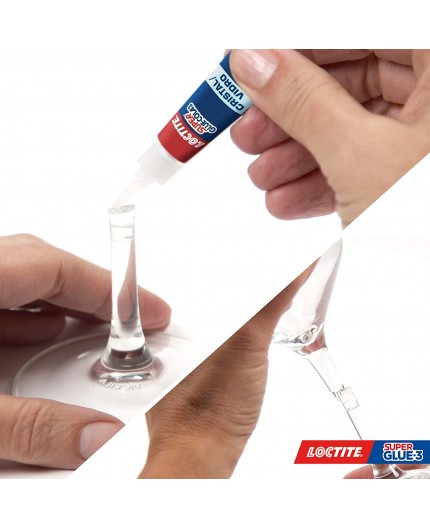 LOCTITE Super Glue Cristal y Vidrio 3 g - Adhesivo Transparente
