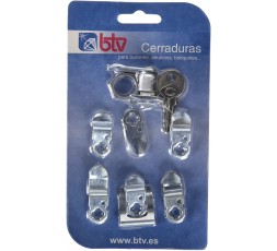 BTV 60008 Kit Cerradura Cartero Logo Cromo