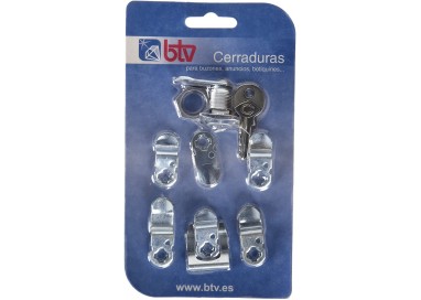 BTV 60008 Kit Cerradura Cartero Logo Cromo