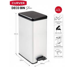 Curver - Cubo de basura Slim, 40L 2