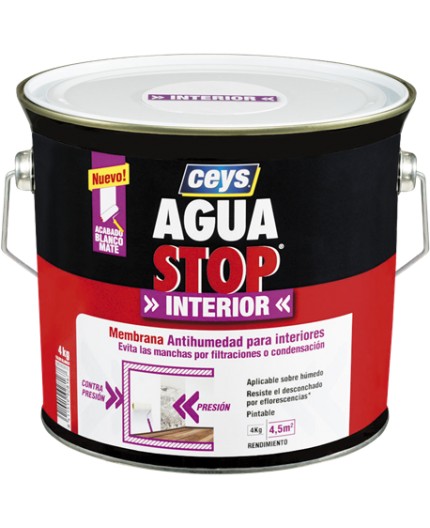 Bote de membrana antihumedad CEYS Agastop Interior Blanco de 4kg para techos y paredes