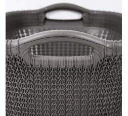 Cesta para ropa Curver KNIT 40 litros color marrón topo con diseño efecto tejido 2