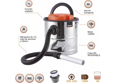 ASPIRADOR DE CENIZA INOX - 1200 W