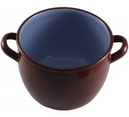 OLLA ABOMBADA ESMALTE MARRON - 16CM 2