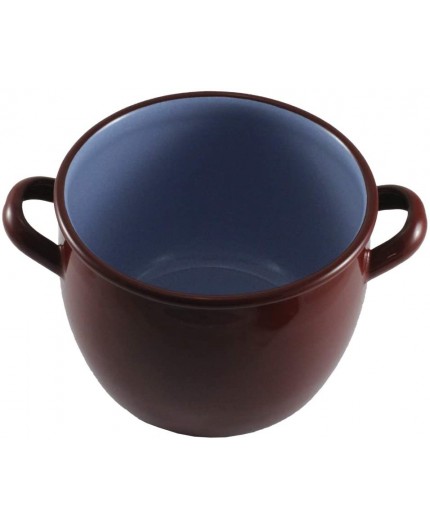 OLLA ABOMBADA ESMALTE MARRON - 16CM