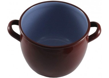 OLLA ABOMBADA ESMALTE MARRON - 16CM
