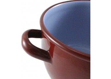 OLLA ABOMBADA ESMALTE MARRON - 16CM