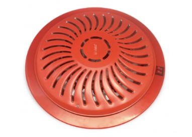 Brasero eléctrico rojo de 900W con doble interruptor independiente.