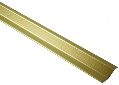 Perfil tapajuntas de aluminio color oro marca Brinox de 100 cm para unión de suelos cerámicos