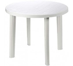 MESA REDONDA COLOR BLANCO 90X90X72CM