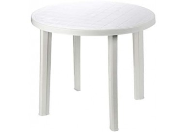 MESA REDONDA COLOR BLANCO 90X90X72CM