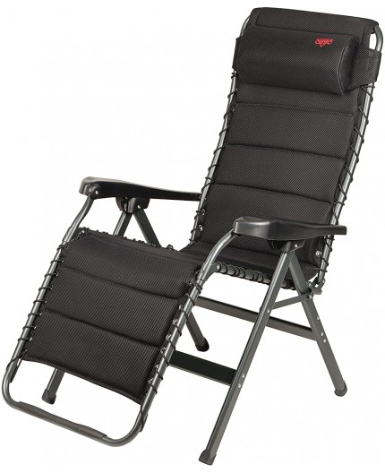Silla reclinable Crespo AP/232 AD-86 3D Air Deluxe color negro con almohada regulable