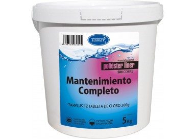 TAMAR Cloro Mantenimiento Piscinas Poliéster/Liner 5kg | Pastilla 200g