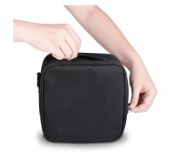 BOLSA PORTA ALIMENTOS COMPACT CON ASA Y CINTA COLGADORA - NEGRA 2