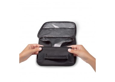 BOLSA PORTA ALIMENTOS COMPACT CON ASA Y CINTA COLGADORA - NEGRA