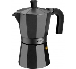 CAFETERA ITALIANA DE ALUMINIO NEGRA - 1 TAZA