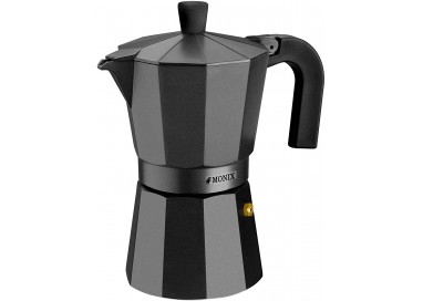 CAFETERA ITALIANA DE ALUMINIO NEGRA - 1 TAZA