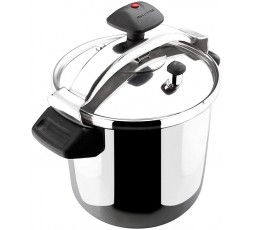 Olla a presión rápida Magefesa Inoxtar de 6L en acero inoxidable, apta para inducción.