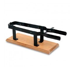 FLORES CORTES Soporte Jamonero Pinza Negro con Base de Madera