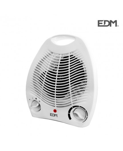 Calefactor de suelo vertical EDM blanco con potencia de 2000W y termostato