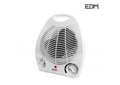 Calefactor de suelo vertical EDM blanco con potencia de 2000W y termostato